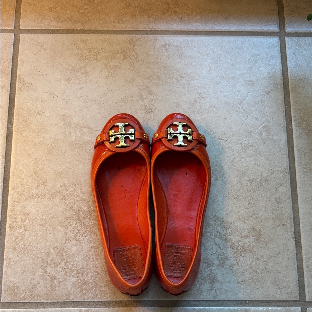 Tory Burch Bright Orange Loafers